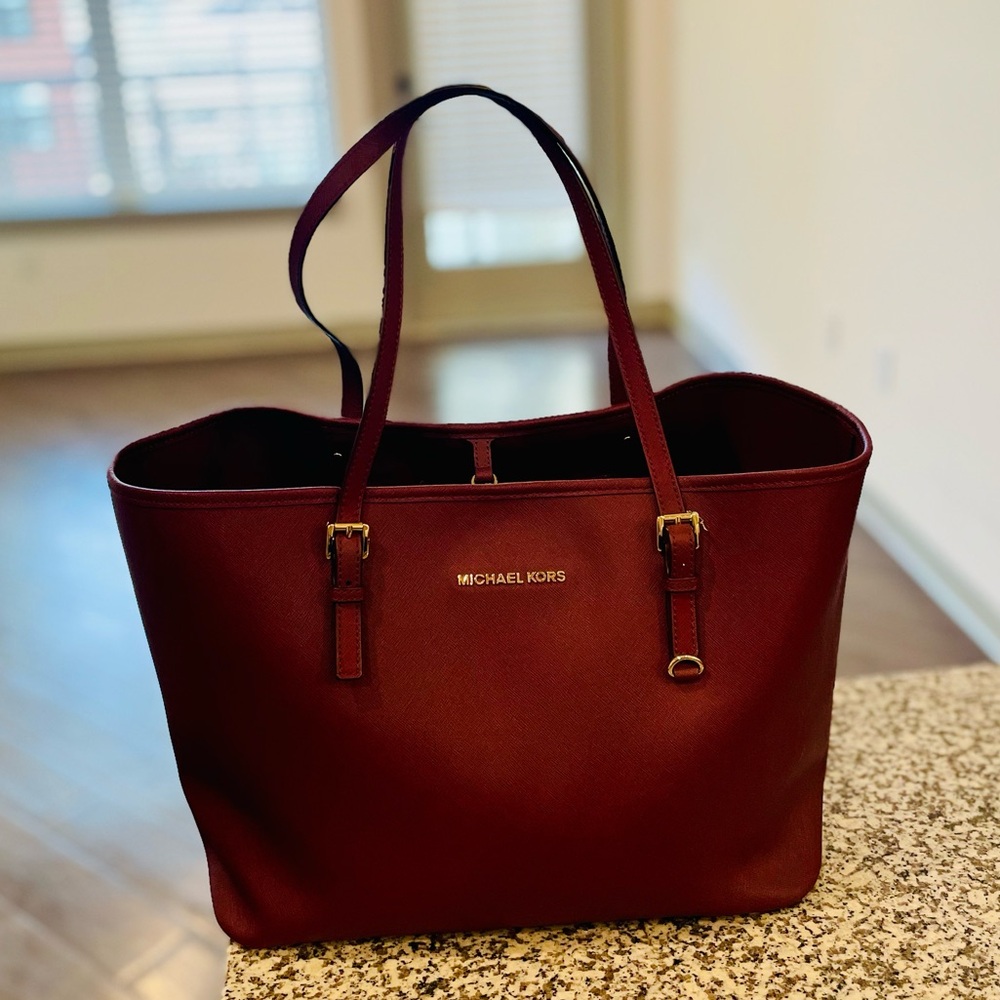 Michael Kors Deep Red Tote Bag